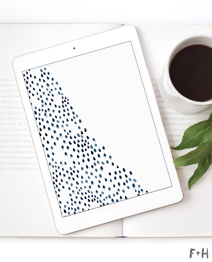 Blue Watercolor Spots On White Background On Tablet - Amber Fort - HD Wallpaper 