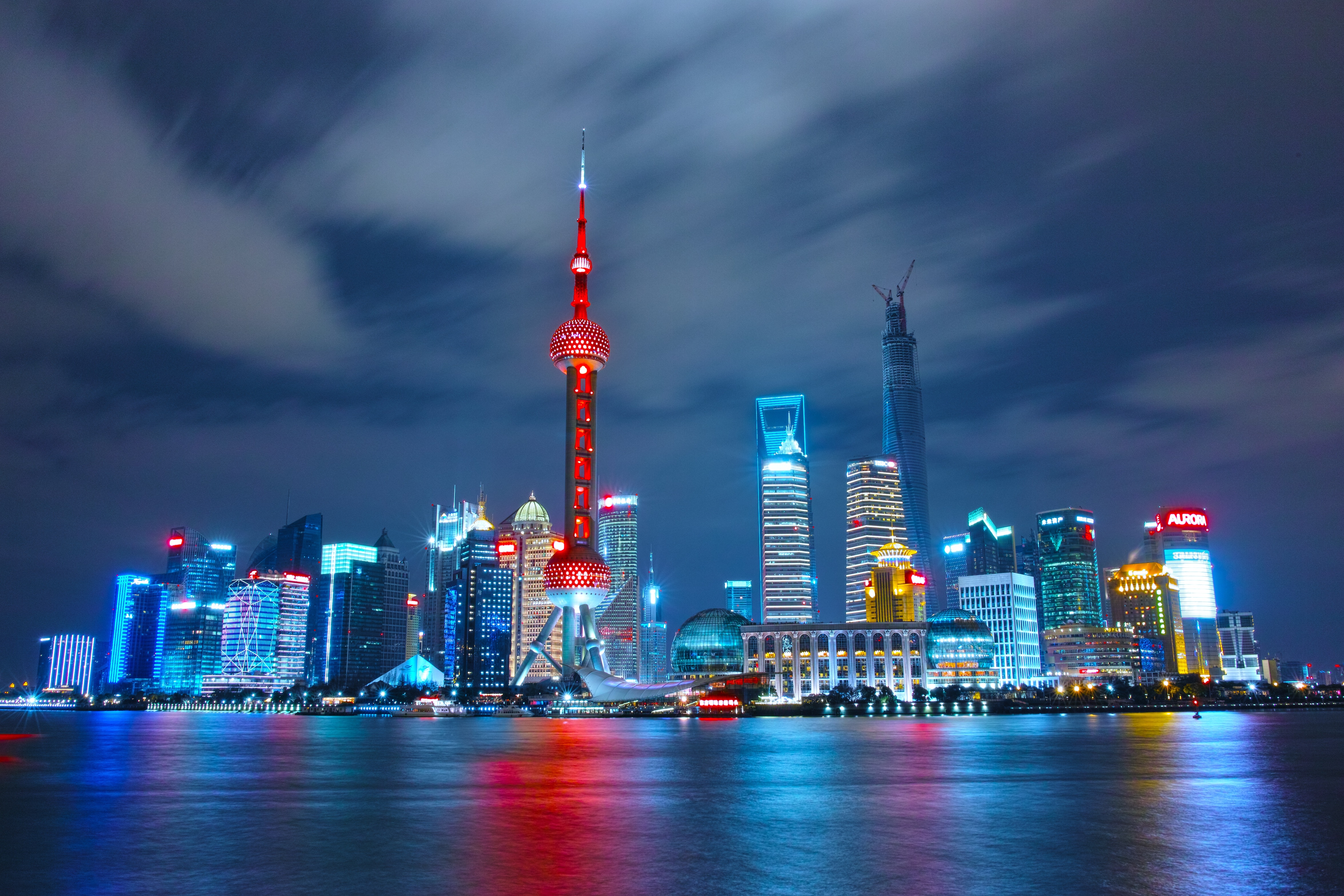 Shanghai Skyline At Night For Mac, Iphone, Ipad And - Shanghai China - HD Wallpaper 