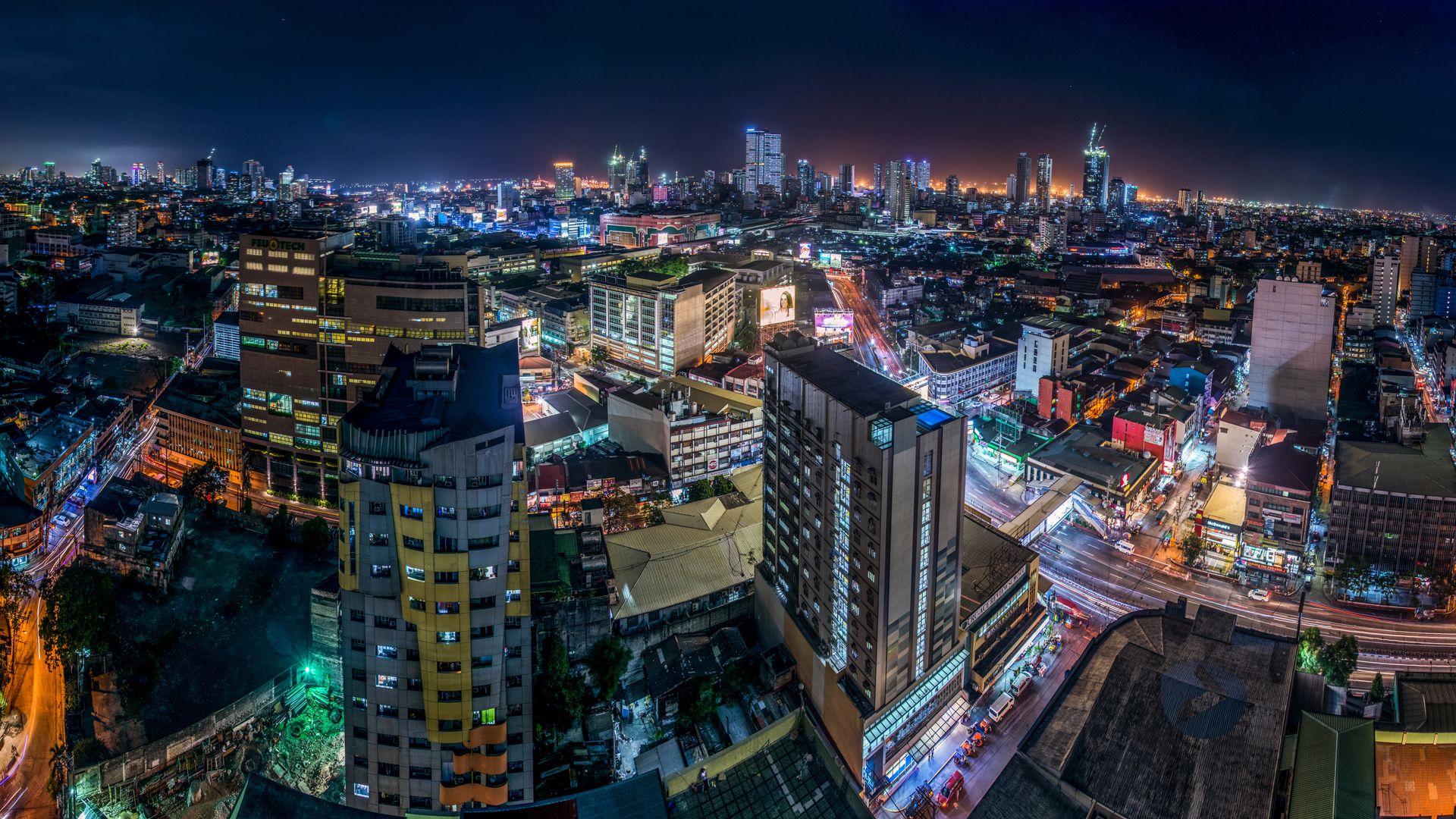 Night City Wallpaper Of Philippines Manila Wallpaper Hd 1920x1080