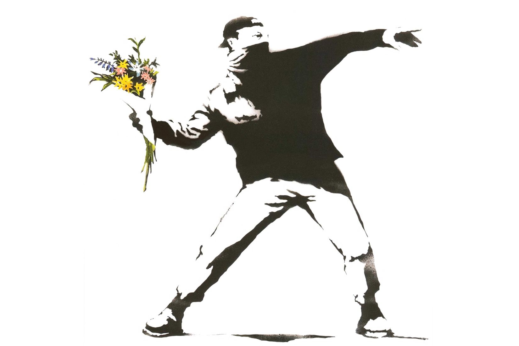 Banksy Flower Bouquet - HD Wallpaper 