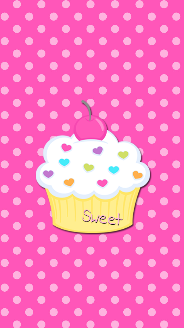 Sweet Cute Cupcake Wallpaper Iphone - HD Wallpaper 