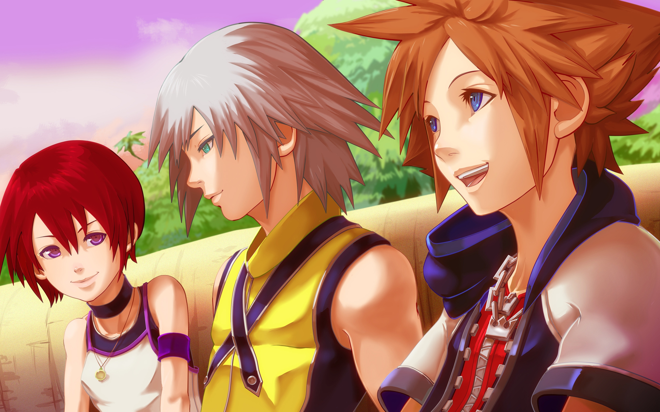 Kingdom Hearts Sora And Kairi Riku - HD Wallpaper 