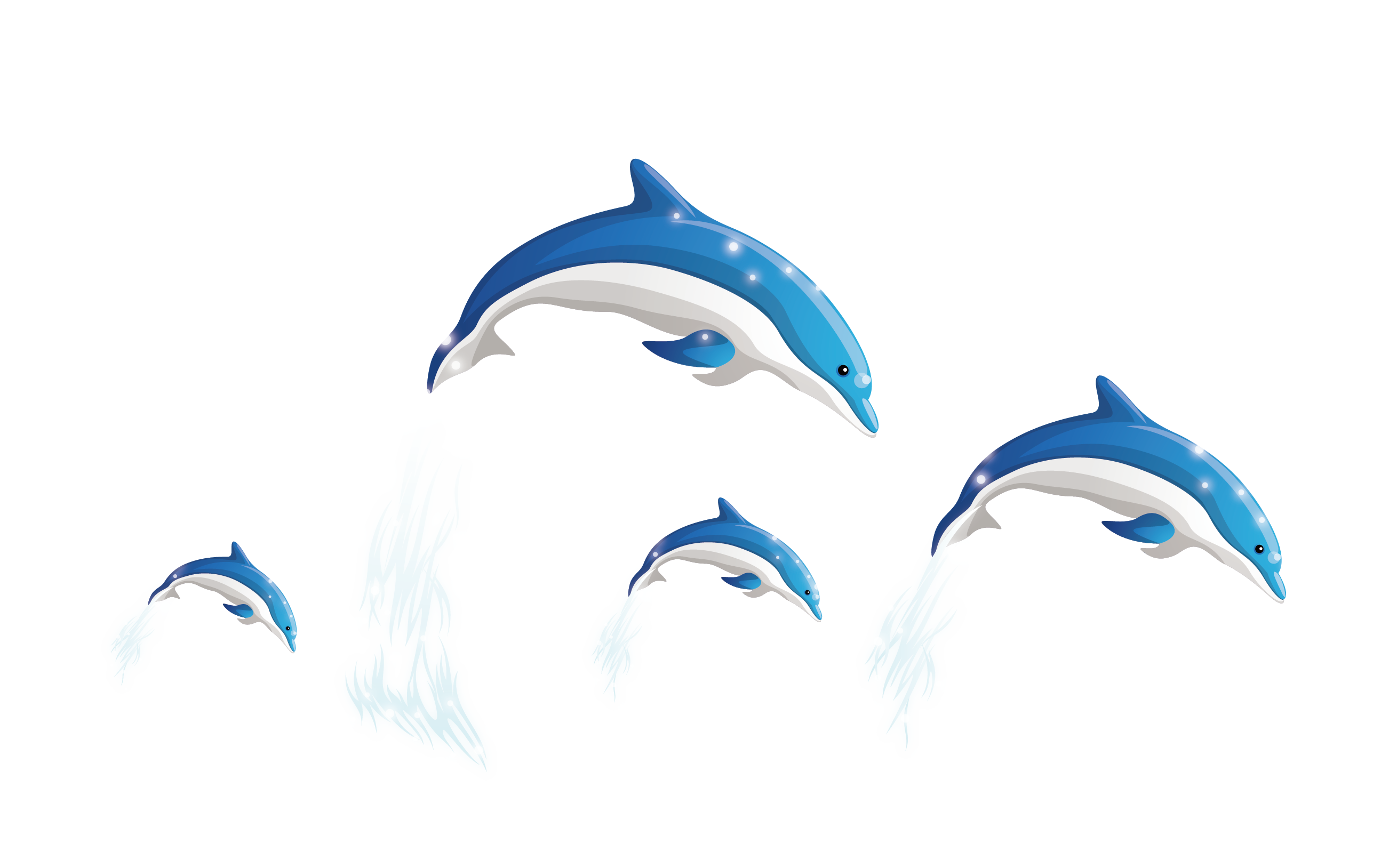 Dolphins Vector Png Download - Cartoon Fish Of Dolphin - HD Wallpaper 
