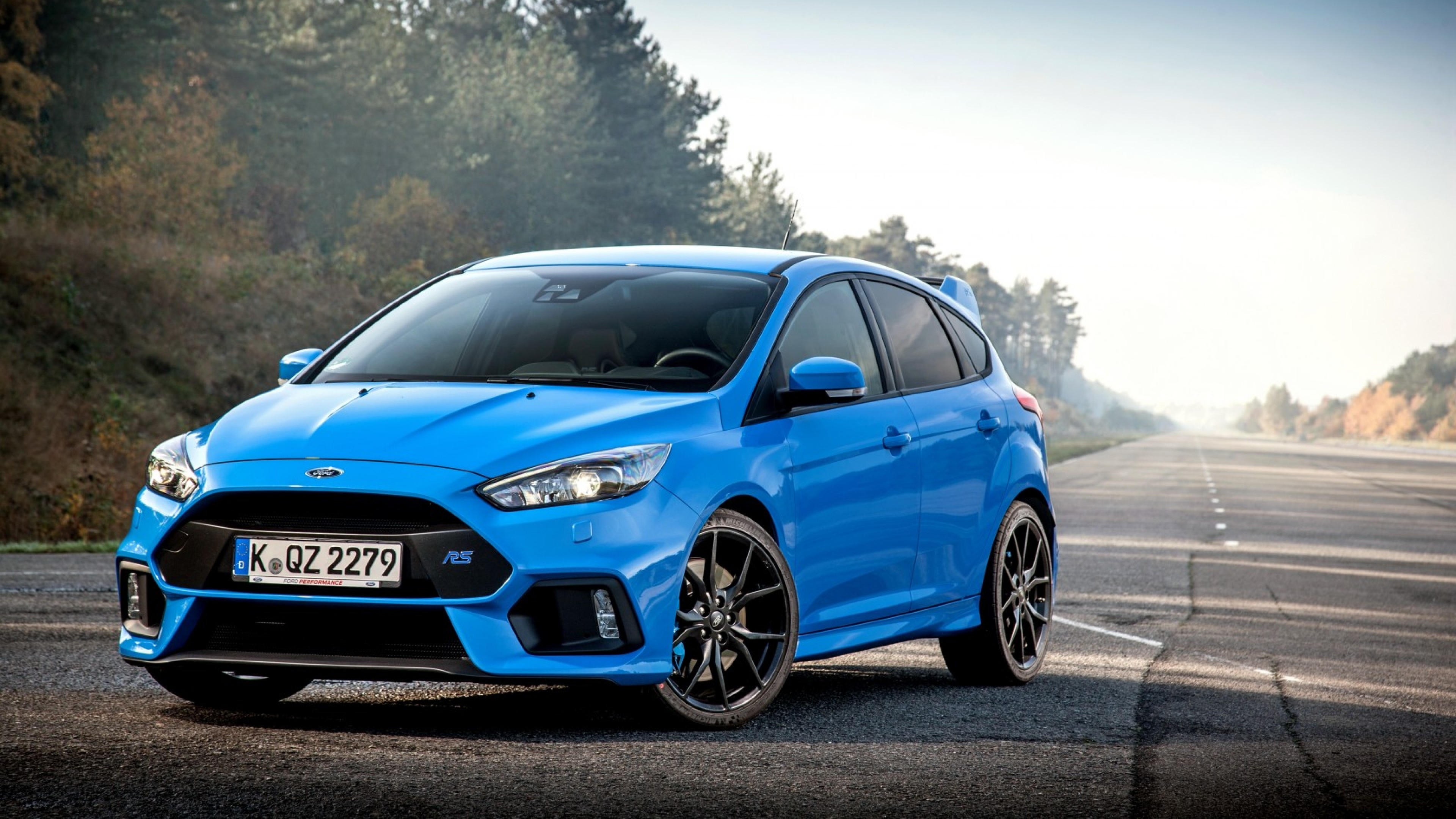 Preview Wallpaper Ford, Focus, Rs, Blue, Side View - Ford Focus Rs Wallpaper 4k - HD Wallpaper 