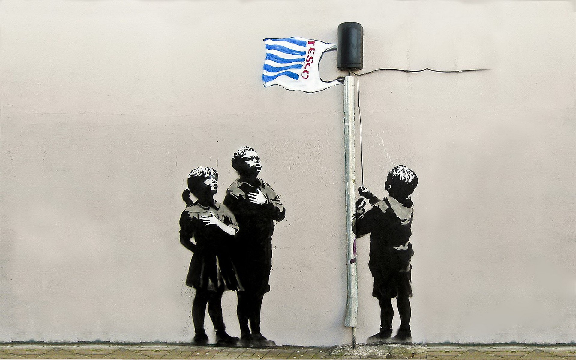 Popular Banksy Wallpaper Large Resolution 
 Src Popular - Essex Road, Tesco Kids - HD Wallpaper 