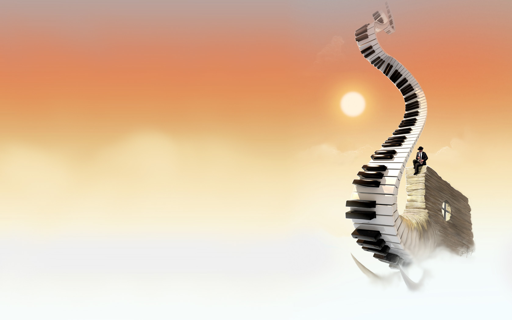 Piano In The Sky - HD Wallpaper 