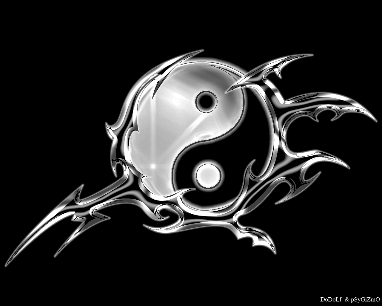 Yinyang Tribal - Fondo De Pantalla De Yin Yang - HD Wallpaper 