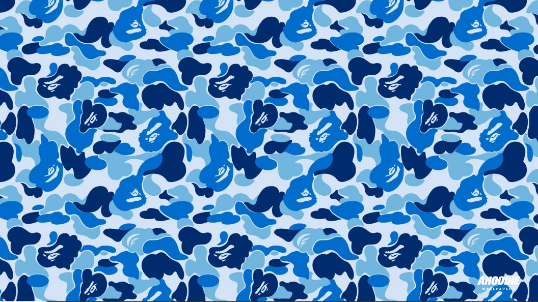 Blue Bape Camo - HD Wallpaper 