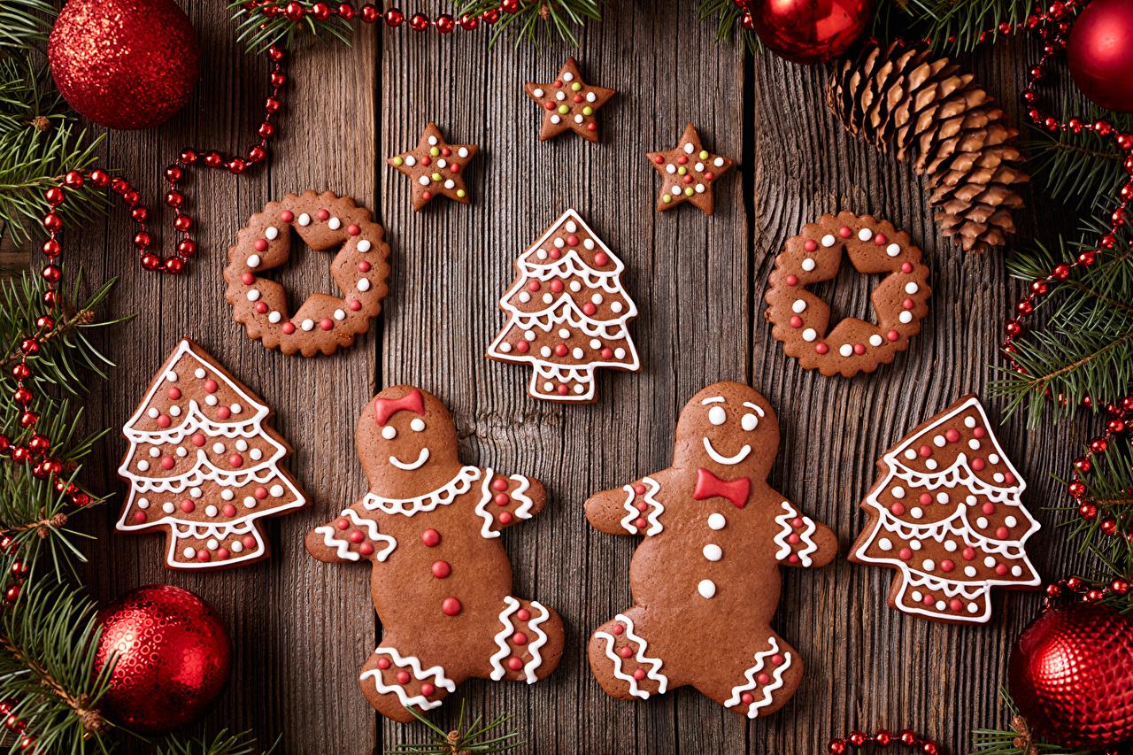 Christmas Gingerbread Wallpaper Desktop - HD Wallpaper 