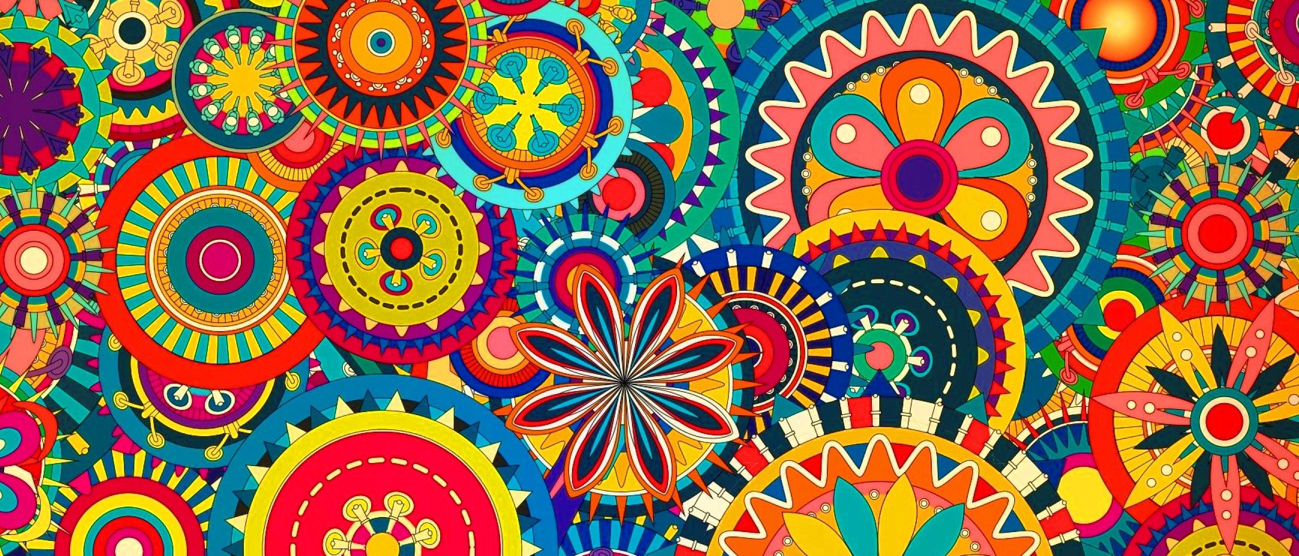 Colorful Pattern Mixed Wallpaper - Tribal Background Hd - HD Wallpaper 