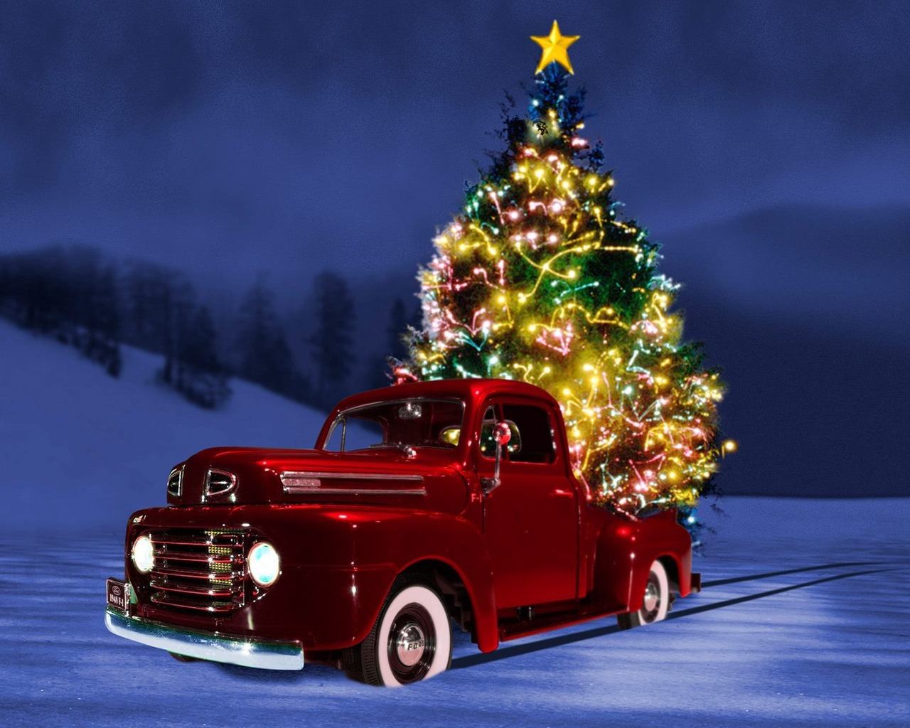 Car Merry Christmas - HD Wallpaper 