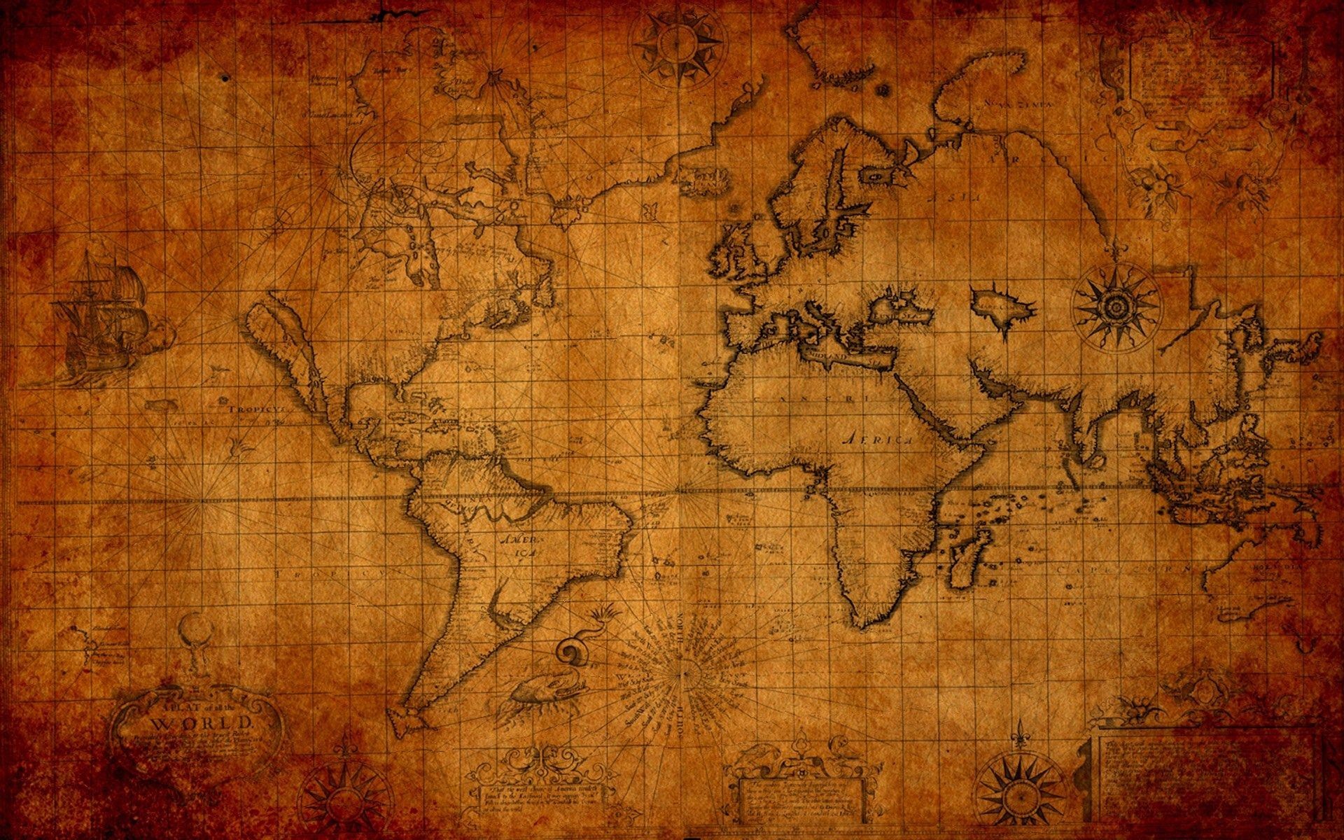 1920x1200, Old World Map Wallpaper For Walls Best Map - Map Backgrounds - HD Wallpaper 