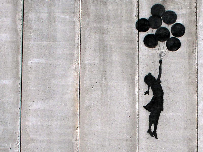 Girl, Balloons, And Art Image - Banksy Balloon Girl - HD Wallpaper 