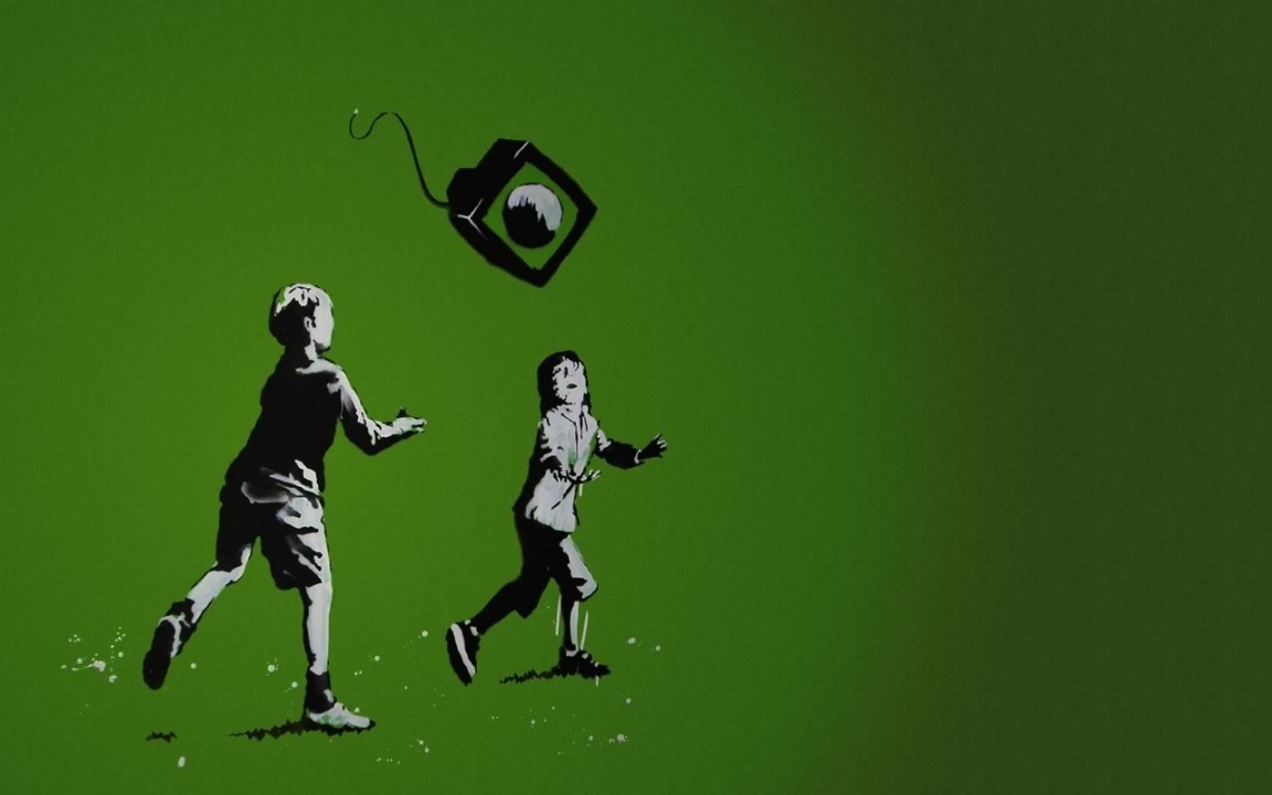 Banksy - Green Banksy - HD Wallpaper 