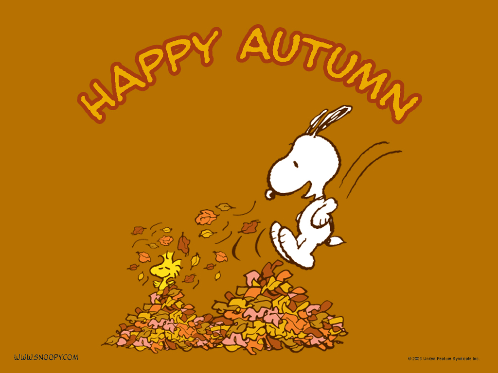 Snoopy Wallpaper - Happy Autumn - HD Wallpaper 