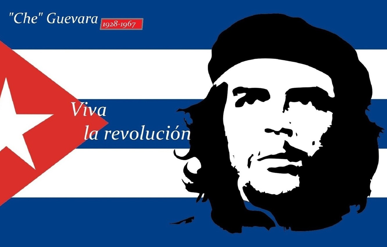 Photo Wallpaper Face, Flag, Cuba, Che Guevara - Che Guevara - HD Wallpaper 