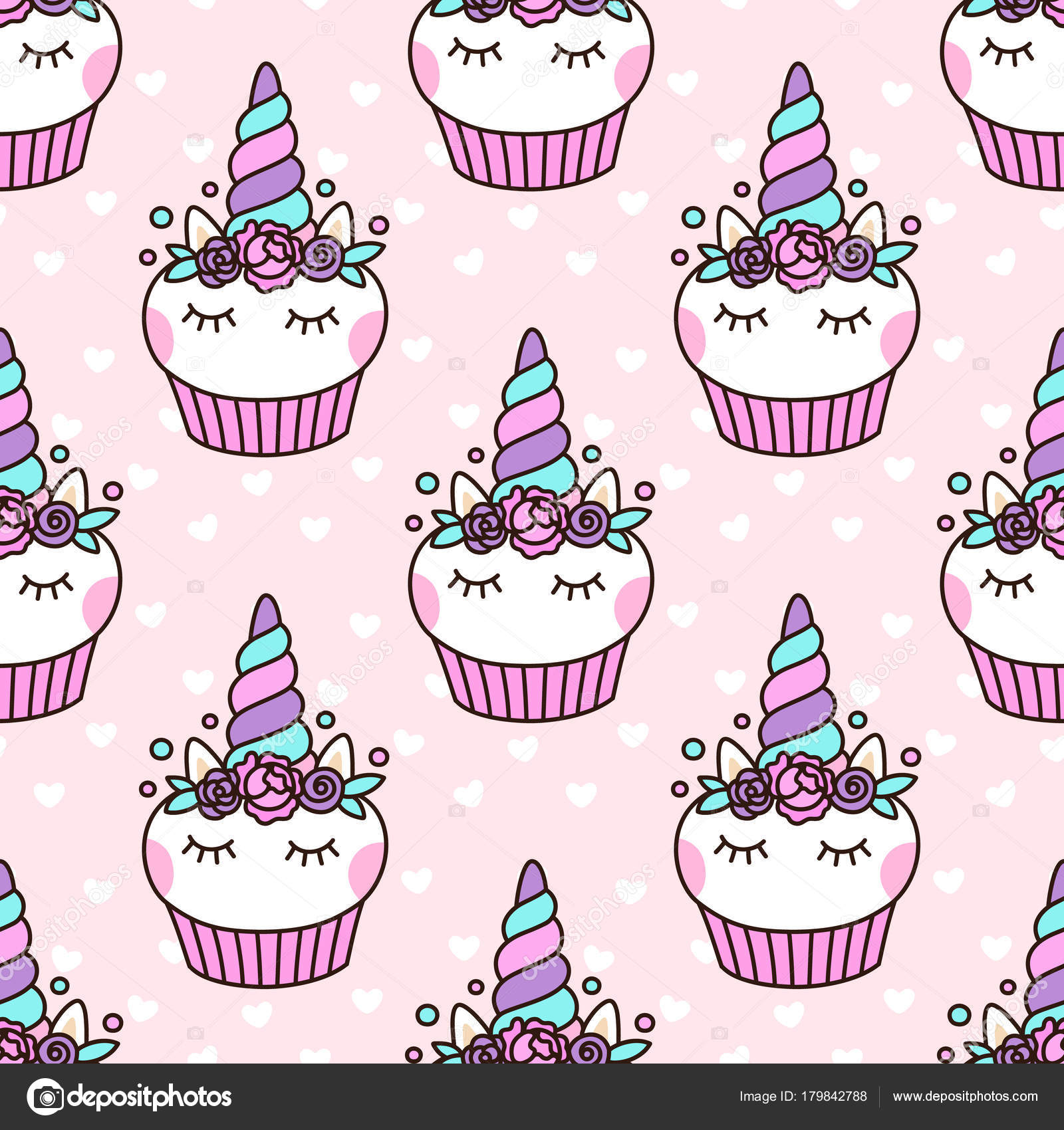 Unicorn Baking Cupcakes Background - HD Wallpaper 