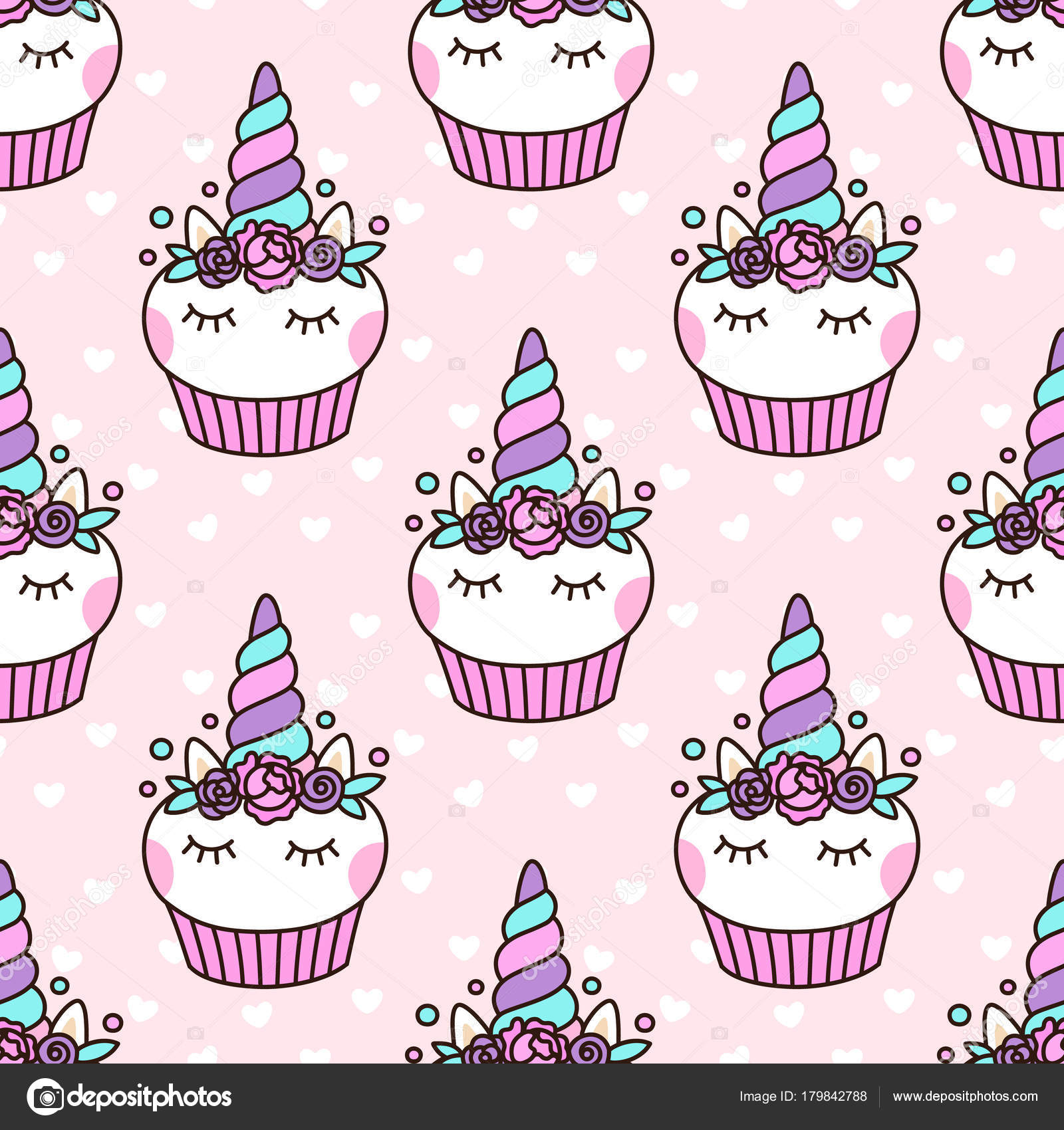 Unicorn Baking Cupcakes Background - HD Wallpaper 