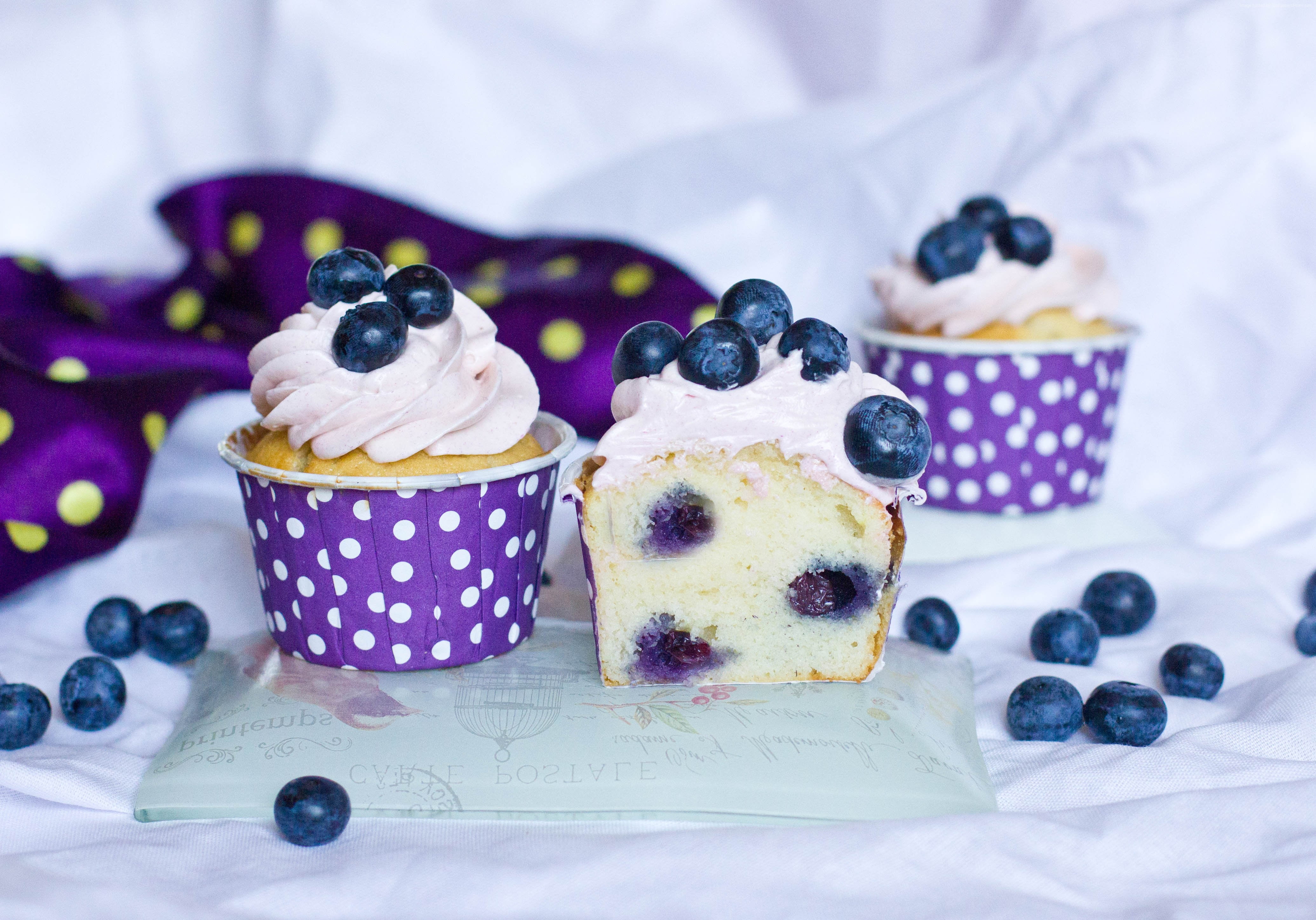 Blueberry Cupcake - HD Wallpaper 
