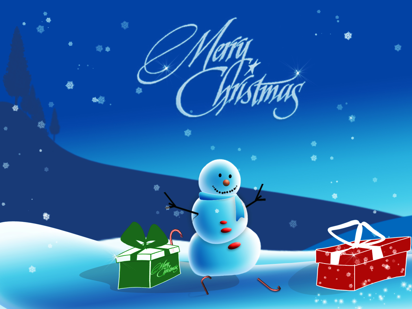 Merry Christmas Snowman - HD Wallpaper 