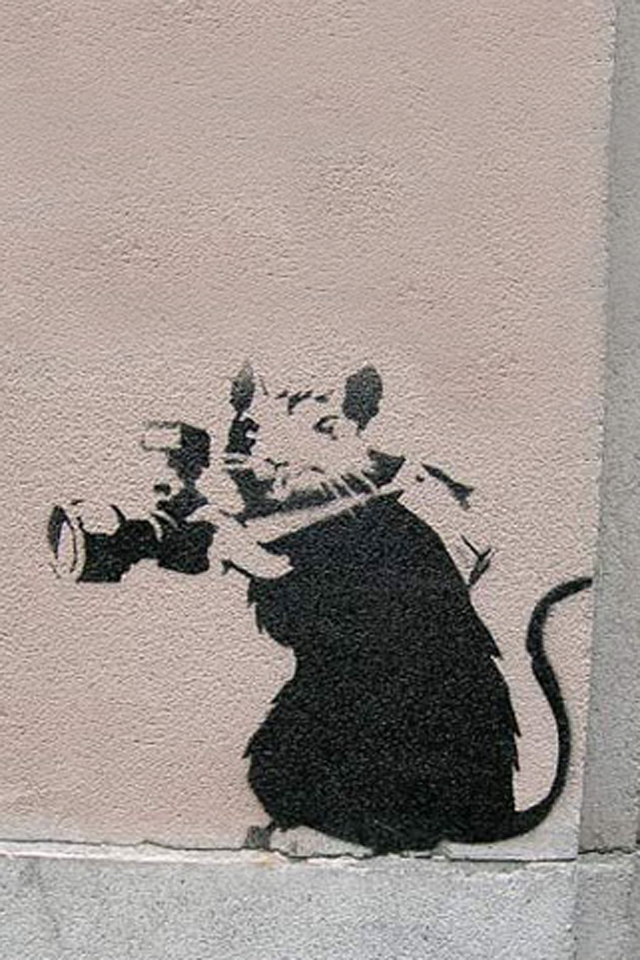 Banksy Rat Paparrazi Android Wallpaper - Banksy Rat - HD Wallpaper 