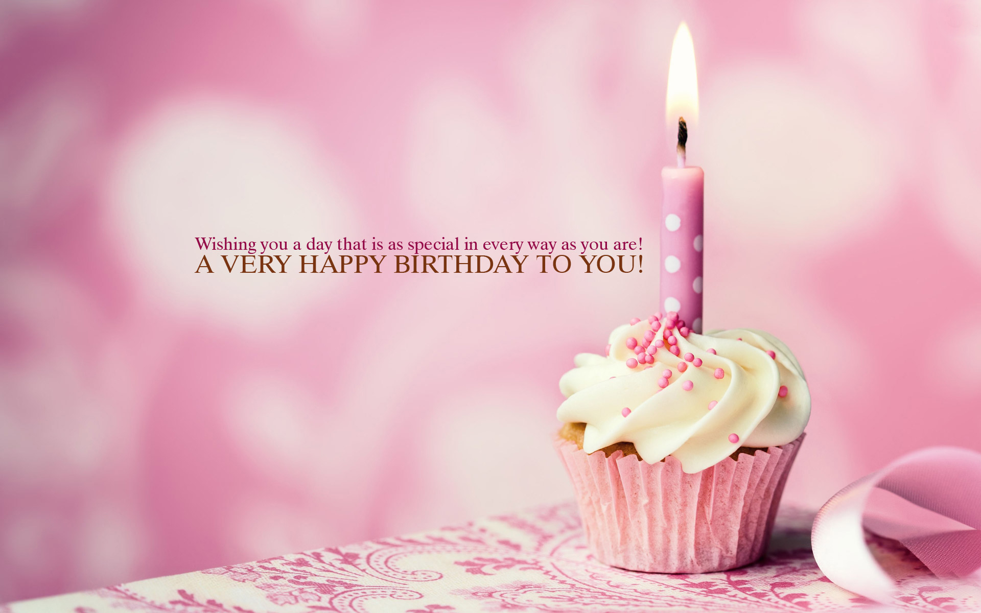 Happy Birthday Cupcake Pink Wallpaper - Happy Birthday Distance Friend - HD Wallpaper 