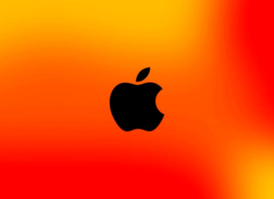Orange Apple Logo 4k Wallpaper Free 4k Wallpaper - Apple Wallpaper For Pc - HD Wallpaper 