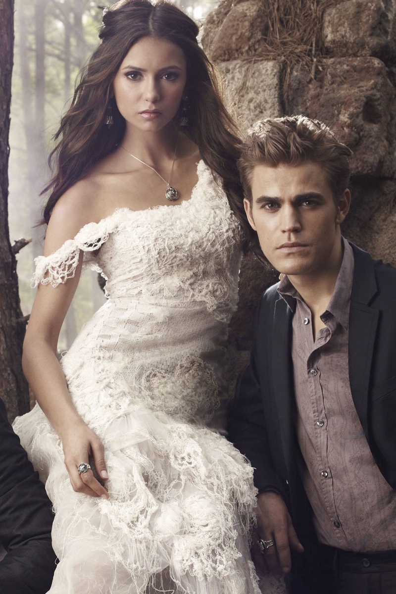 Wallpaper The Vampire Diaries, Paul Wesley, Nina Dobrev, - Vampire Diaries Wallpaper Iphone - HD Wallpaper 