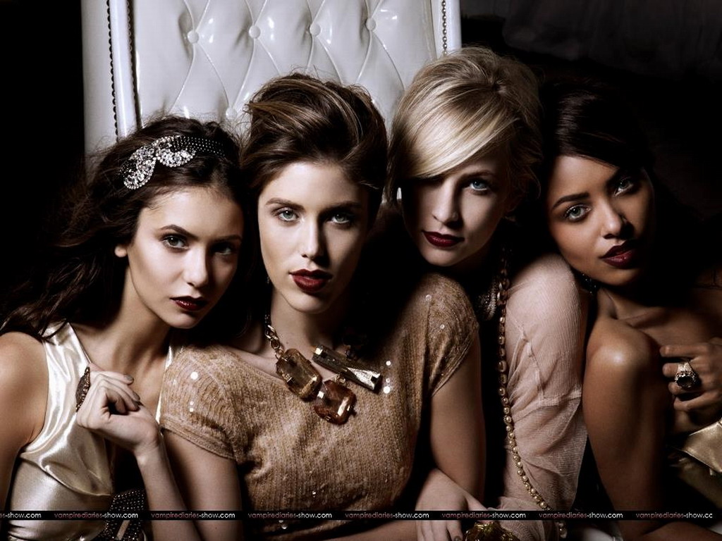 The Vampire Diaries - Candice Accola And Nina Dobrev And Katerina Graham - HD Wallpaper 