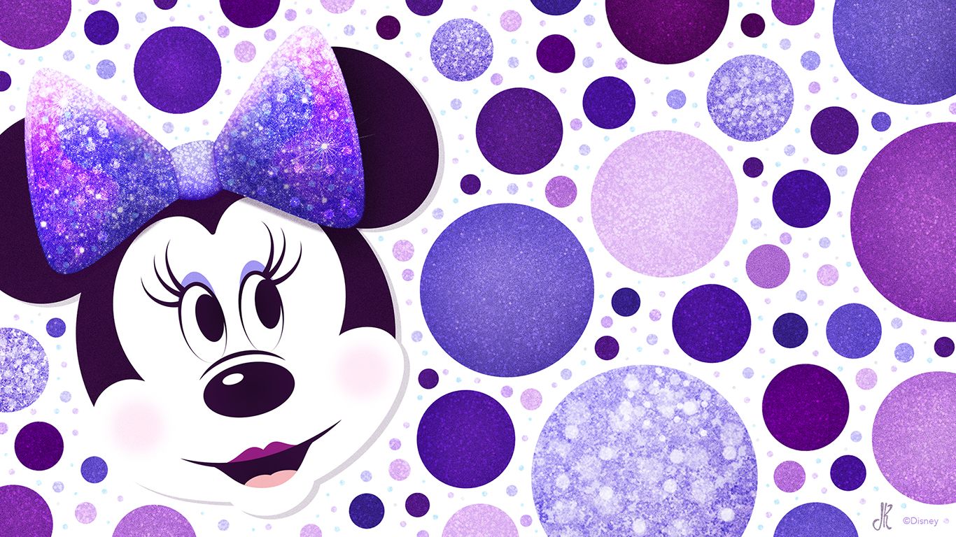 Purple Minnie Mouse - HD Wallpaper 