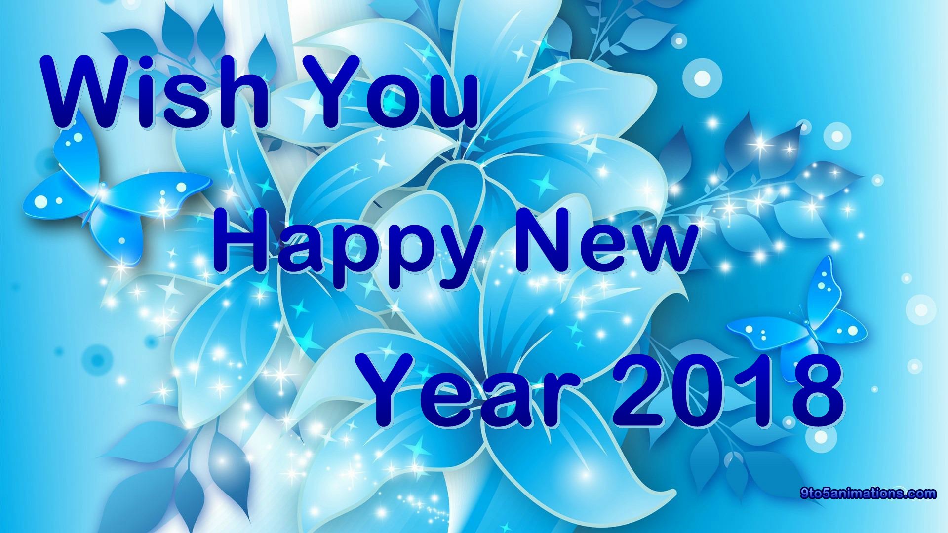 Happy New Year Wishes With Blue Backgrounds Hd Wallpapers - Light Blue Flower Backgrounds - HD Wallpaper 