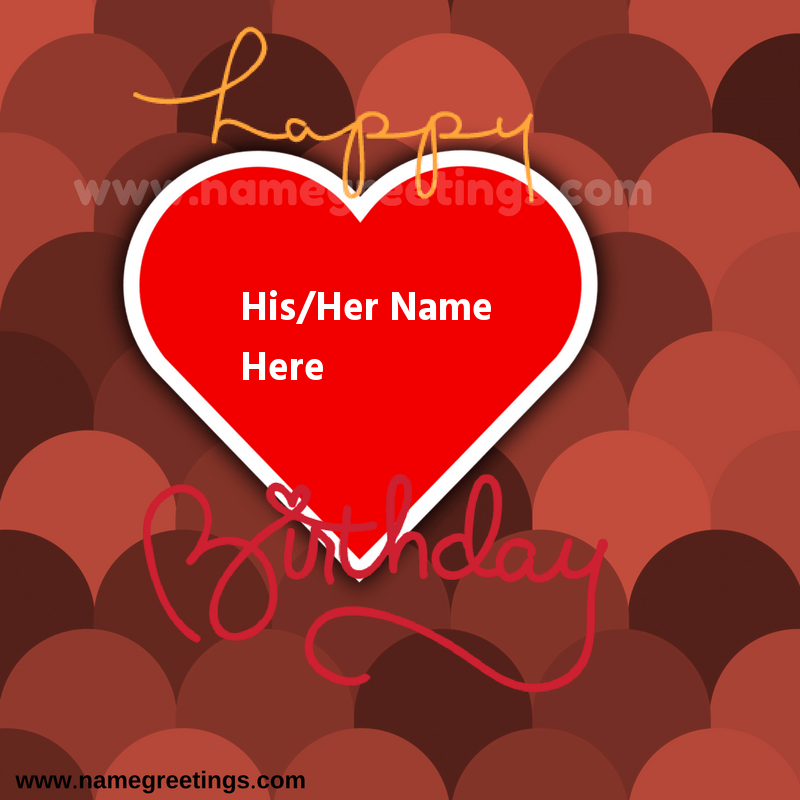 Birthday Name With Wish Name On Love Heart - Heart - HD Wallpaper 