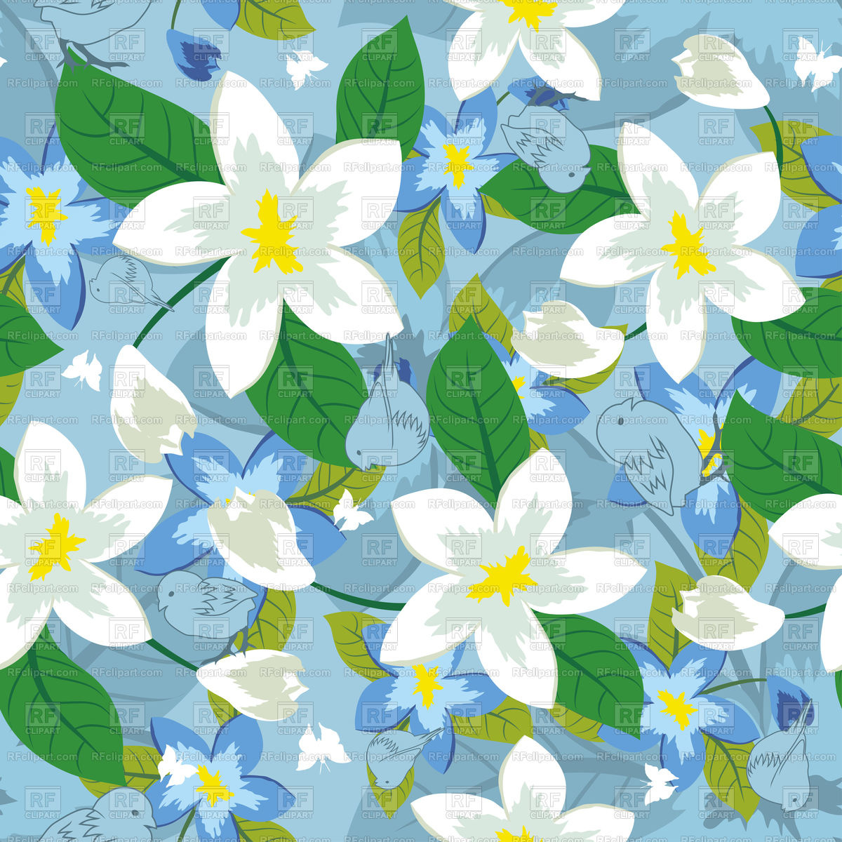 Seamless Floral Spring Wallpaper Vector Image Vector - Spring Wallpaper Seamless - HD Wallpaper 
