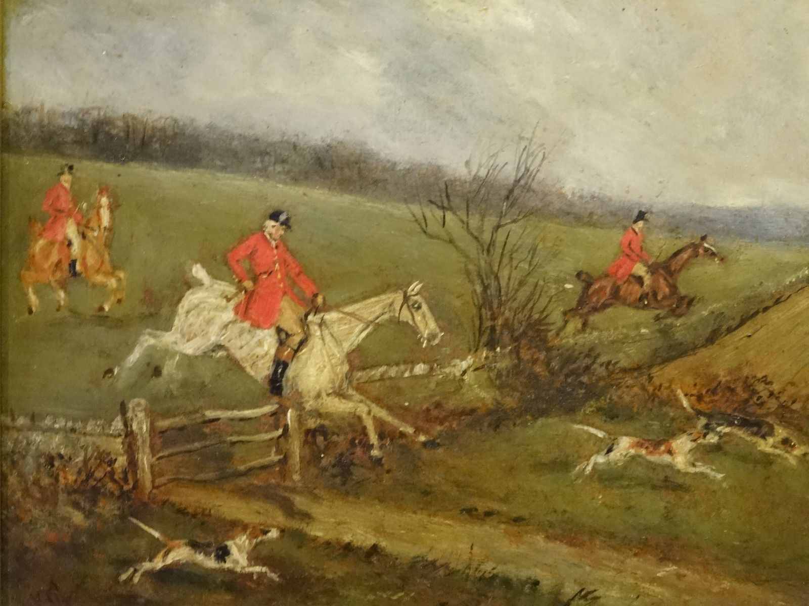 19th Century Original Sporting Equestrian Fox Hunting - Painting - HD Wallpaper 