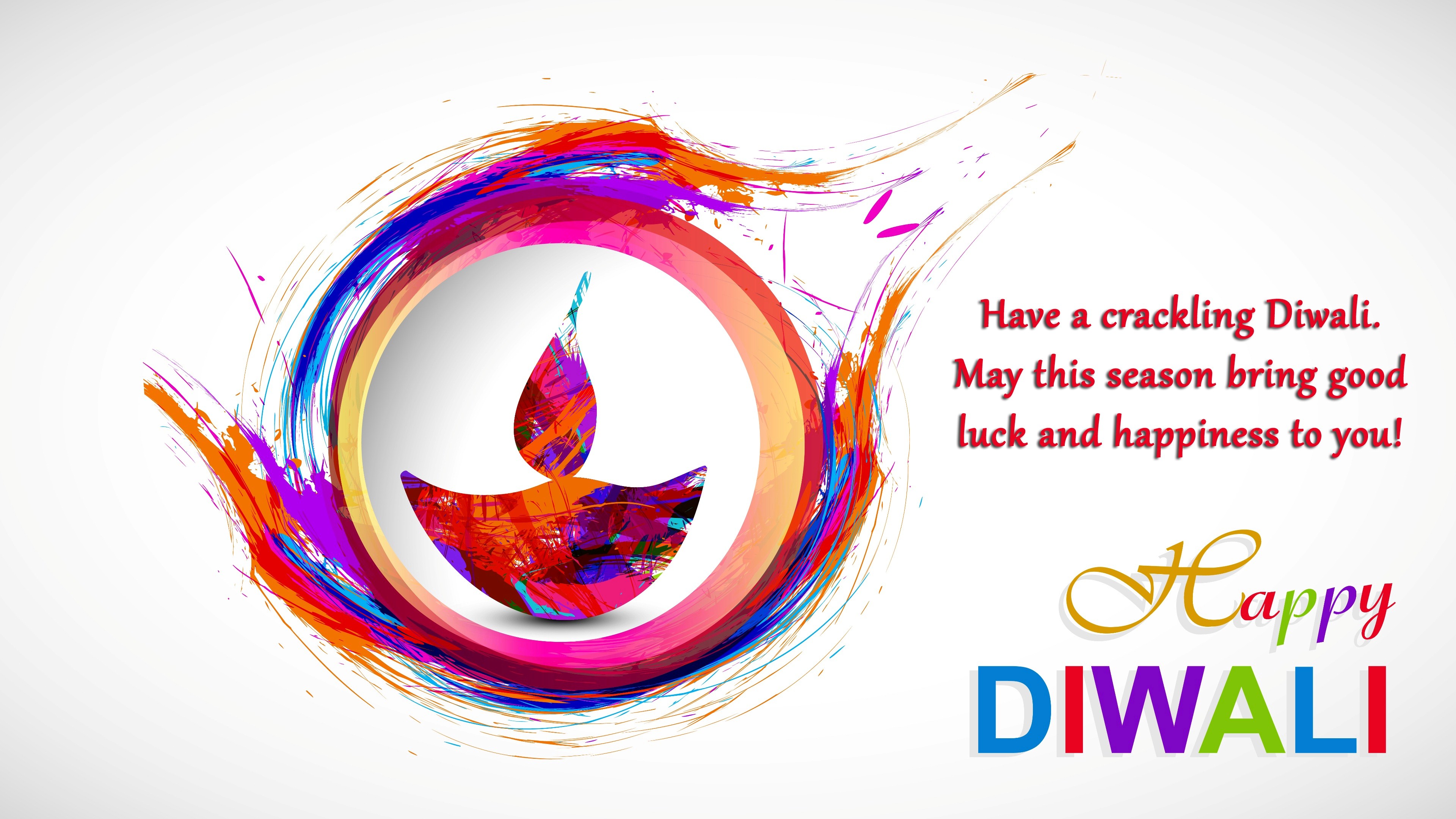 Happy Diwali Colorful Hd Wallpapers - Happy Diwali Creative Design -  3840x2160 Wallpaper 