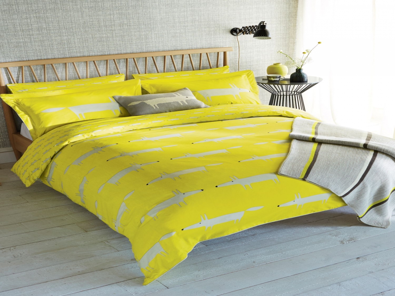 Fox Illustrations Scion Mr Citrus Yellow Shop Bedding - Bedding - HD Wallpaper 