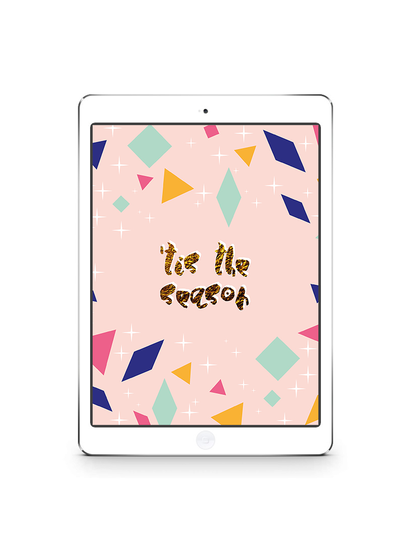 Tis The Season Geometric Festive Desktop Wallpaper - Greeting Card - HD Wallpaper 