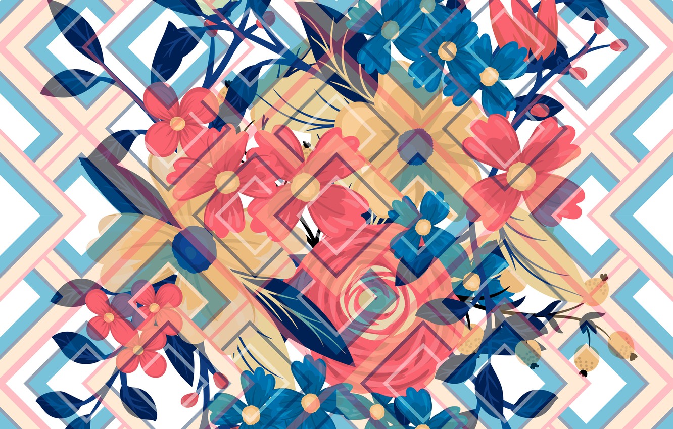 Photo Wallpaper Background, Texture, Abstract, Design, - Geometric Floral - HD Wallpaper 
