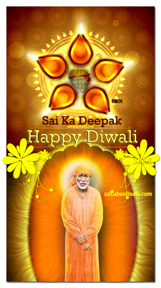 Sai Baba Happy Diwali - HD Wallpaper 