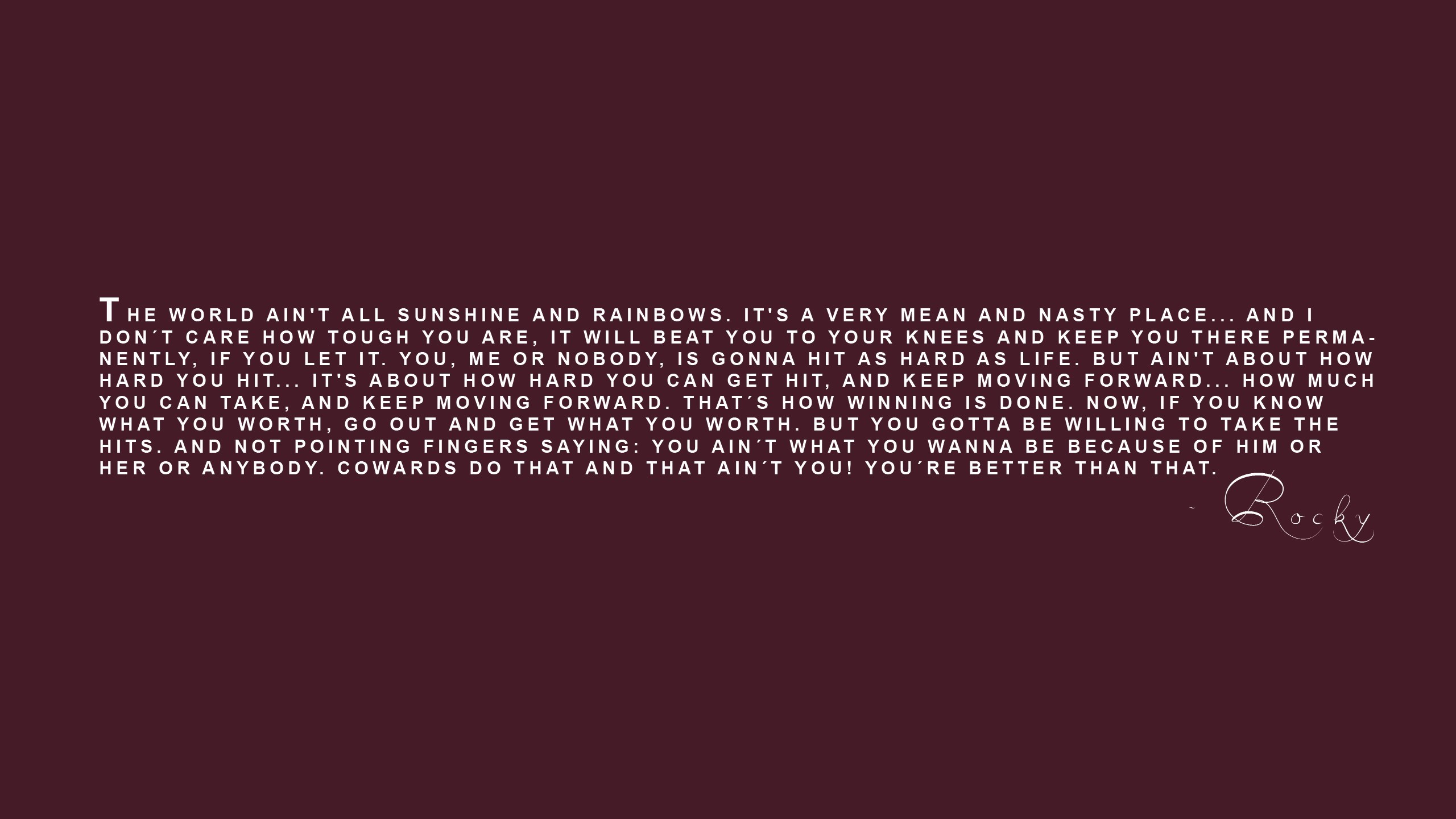 Rocky Quote - HD Wallpaper 