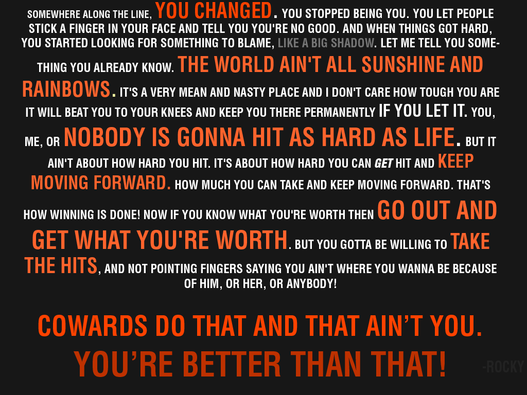 Rocky Inspirational Speech - HD Wallpaper 