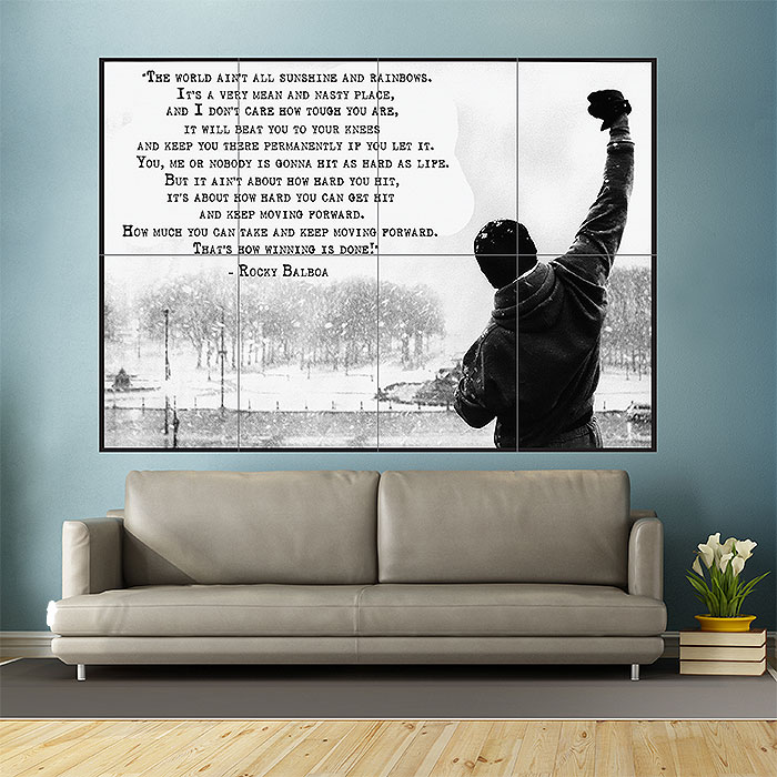 Rocky Balboa Inspirational Motivational Film Movie - Canvas Large Inspirational Wall Art - HD Wallpaper 