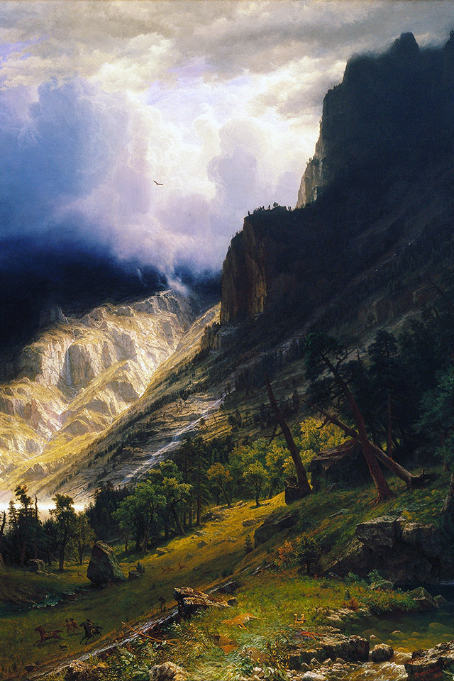 Com Apple Wallpaper Rocky-mountain Iphone4 - Storm In The Rocky Mountains Mt Rosalie - HD Wallpaper 