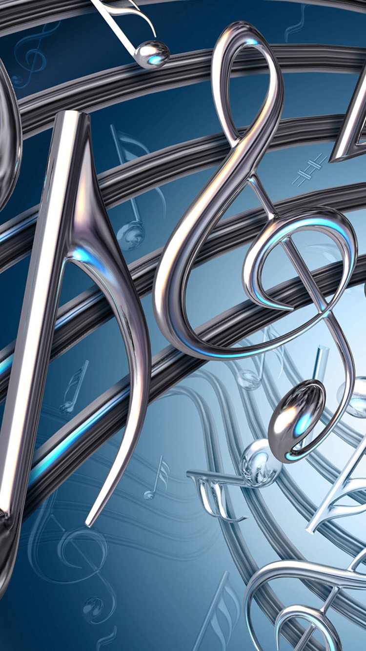 3d Music Letters Wallpaper For Iphone - Fond D Ecran De Musique - HD Wallpaper 