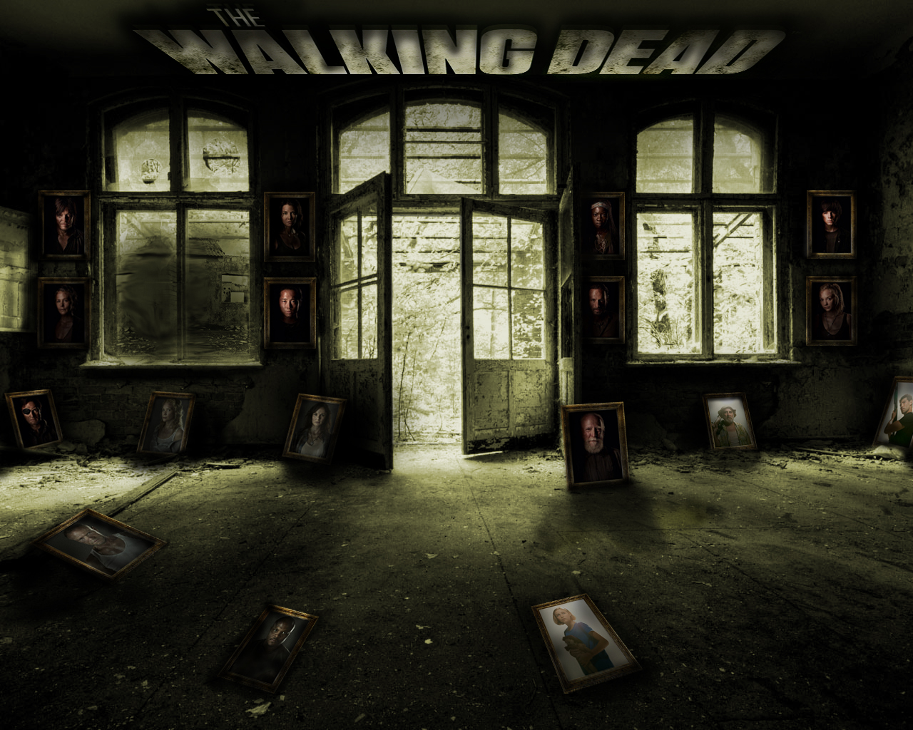 The Walking Dead - Dark Inside Of House - 1280x1024 Wallpaper 