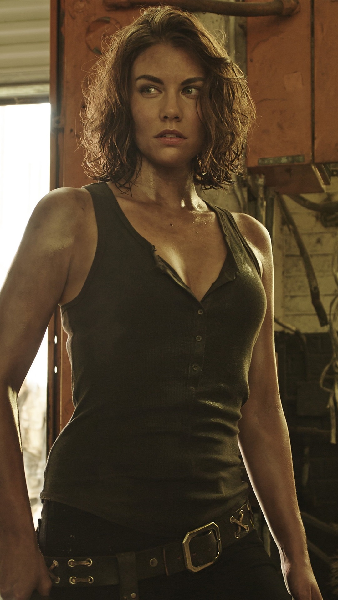 Iphone Wallpaper Lauren Cohan As Maggie Greene, The - Lauren Cohan Y Jeffrey Dean Morgan - HD Wallpaper 