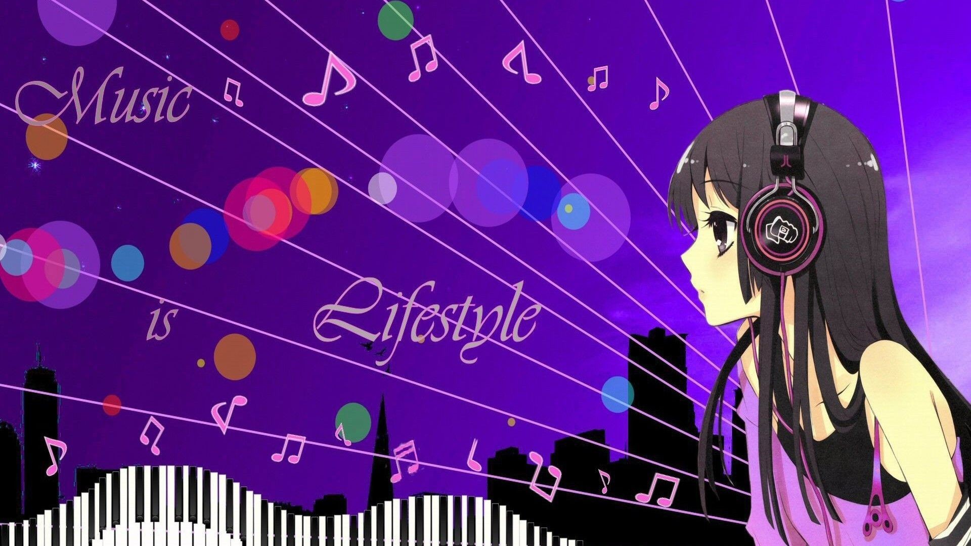 Anime Girl 
 Data-src - Music Backgrounds Wallpapers For Girls - HD Wallpaper 