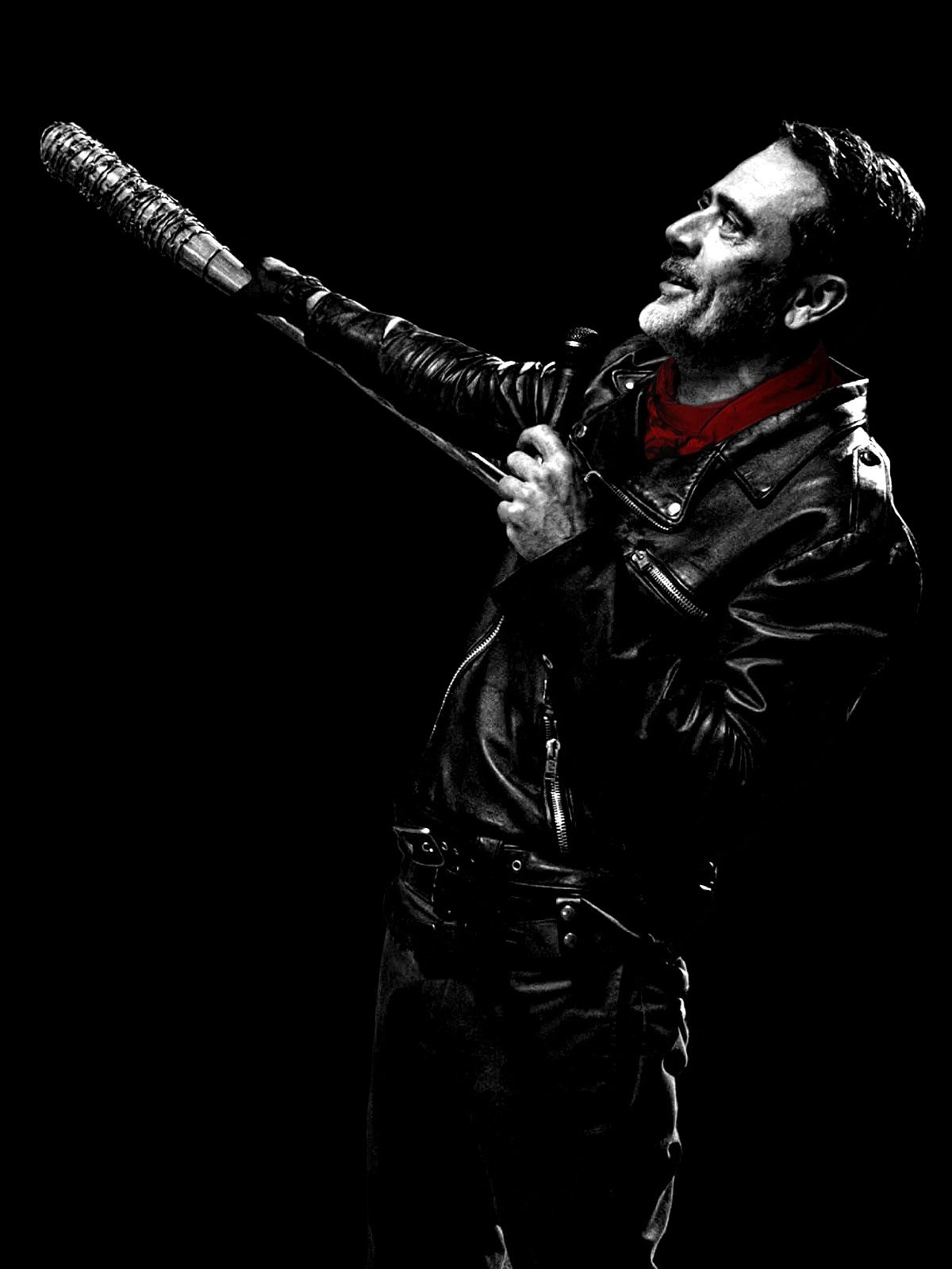 Walking Dead Negan Black And White - HD Wallpaper 