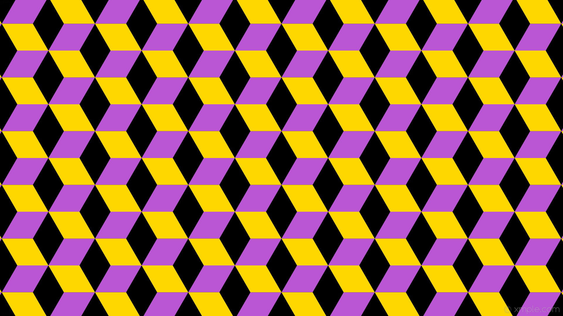 1920x1080, Wallpaper Yellow Purple 3d Cubes Black Medium - Purple And Yellow Cubes - HD Wallpaper 