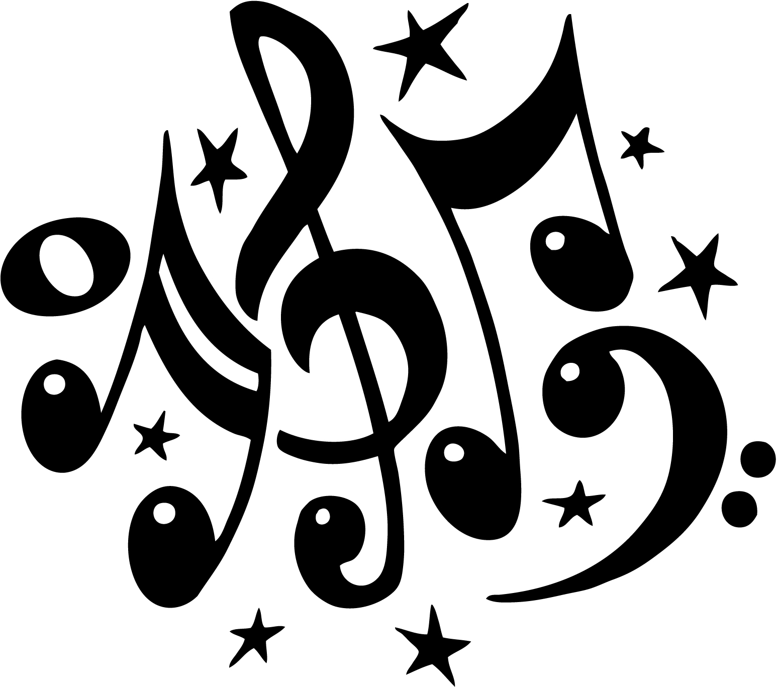 Music Notes Symbols Clip Art - Band Clipart - HD Wallpaper 